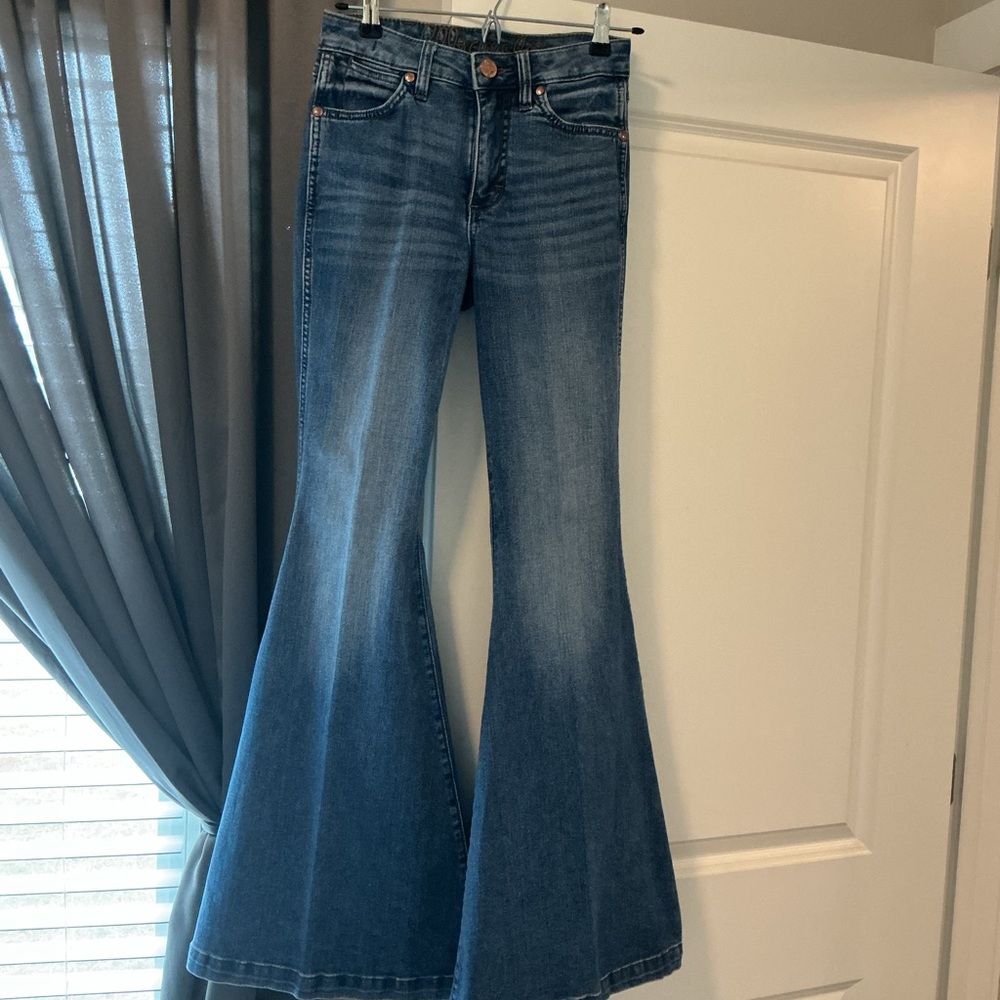 Wrangler Blue Flare Wide Leg Jeans